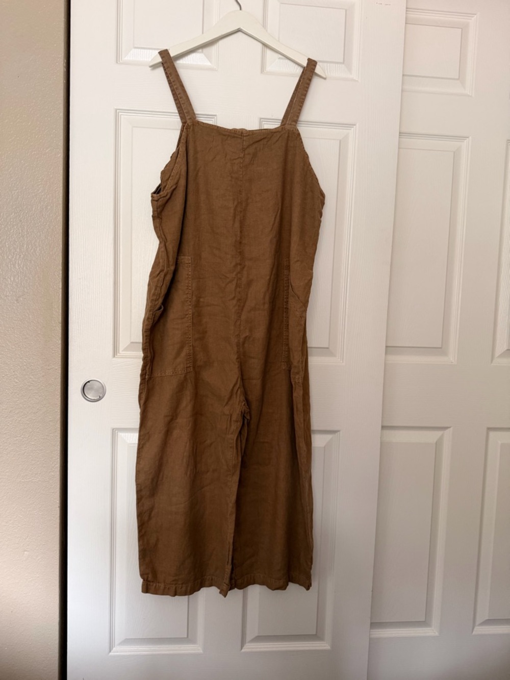 Universal Thread Cotton-Look Tan Wide-Leg Jumpsuit - Picture 2 of 6